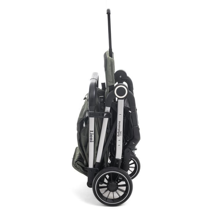 Bebelissimo - Passeggino ultracompatto - Leggero - Chiusura con una mano - Manubrio tipo valigia - Lioni - Verde