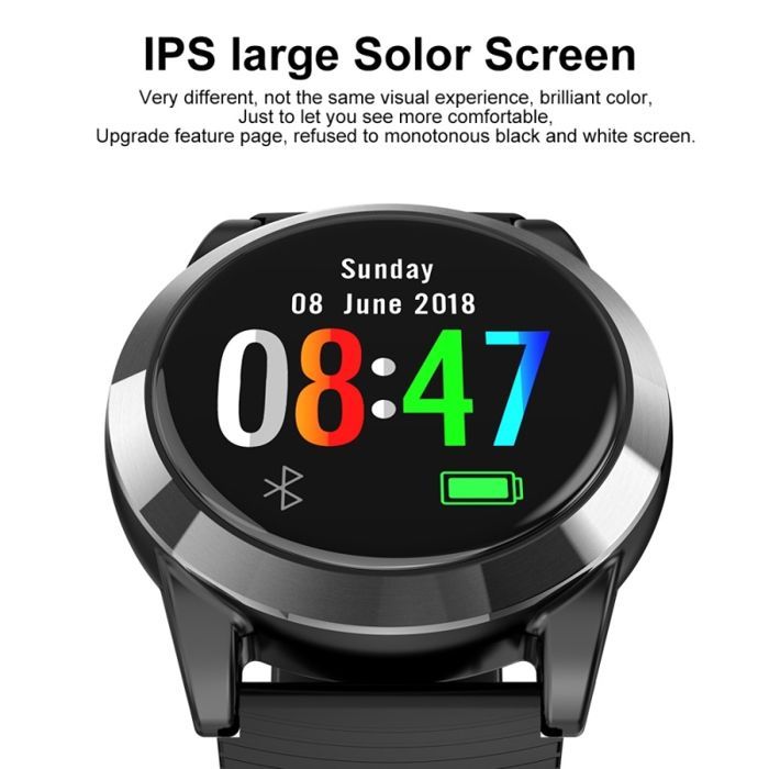 YONIS Smartwatch for iPhone and Android, 1.3-inch Heart Rate Monitor Bracelet, Remote Camera, Red