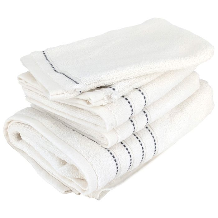 Parure de bain 4 pièces coton 500 g/m² CHARM Blanc