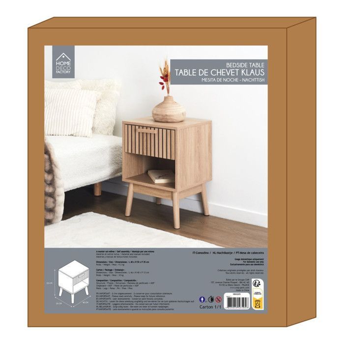 Nachtkastje - Home Deco Factory - Klaus - Ultradesign - Bruin