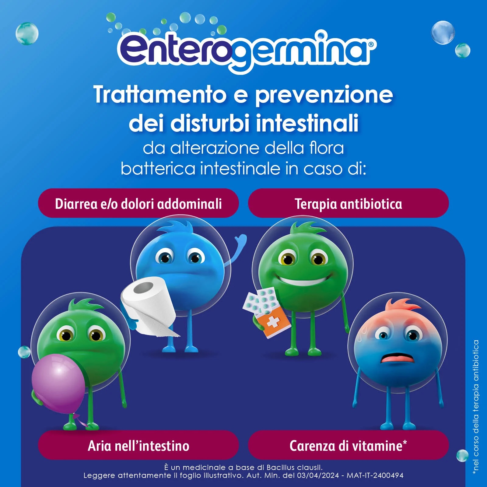 ENTEROGERMINA Enterogermina 6 milliards d'adultes 9 sachets pour favoriser l'équilibre de la flore intestinale