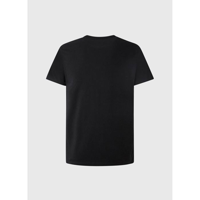 T-Shirt Homme - PEPE JEANS - uni - Noir - Manches courtes - Mélange coton stretch