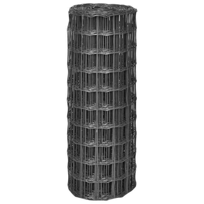 Valla Euro de acero gris de 10x1 m - Paneles de valla H15002