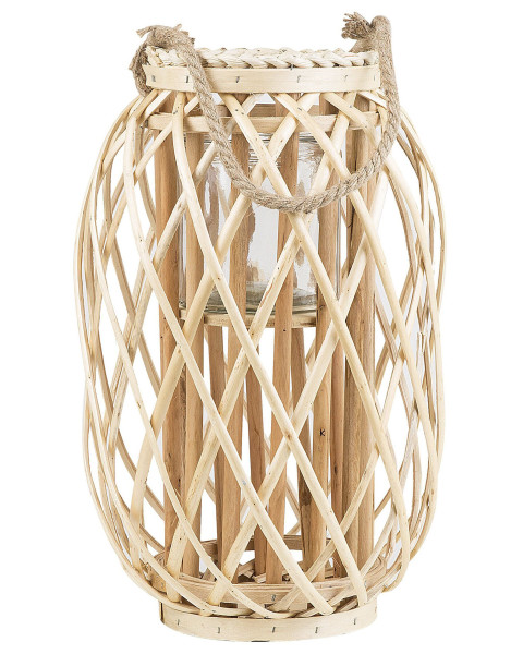 Lampion dekoracyjny latarnia jasne drewno