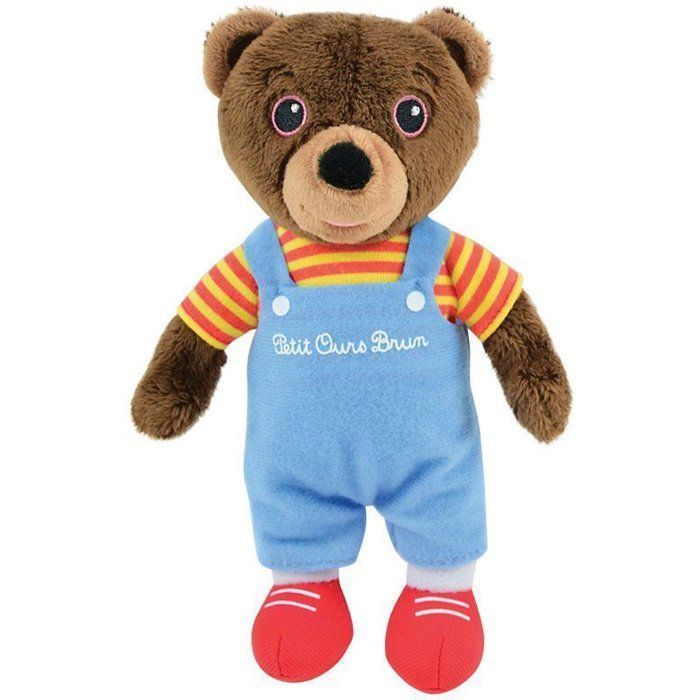 Lot vaisselle - FUN HOUSE - PETIT OURS BRUN - Assiette plate Ø 22 cm, 2 assiettes creuses Ø 16 cm, 2 verres 220 ml et peluche 18 cm