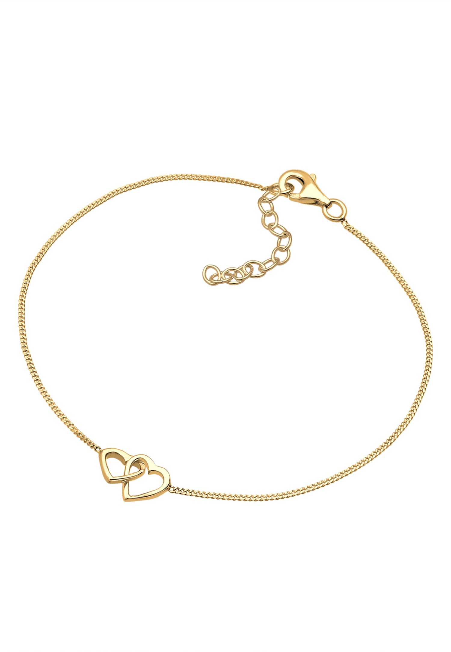 Elli Femmes Cœur Entrelacé Connexion en Argent Sterling 925 Plaqué Or