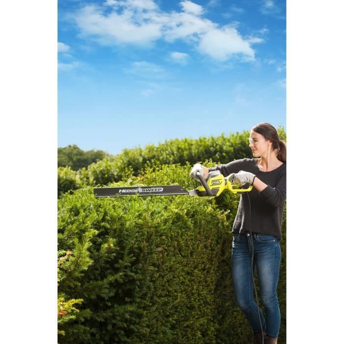 RYOBI RHT8165RL 800W elektrische heggenschaar met snoer - 65 cm messen - 34 mm mesafstand - Draaibare handgreep aan de achterzijde - HedgeSweep™