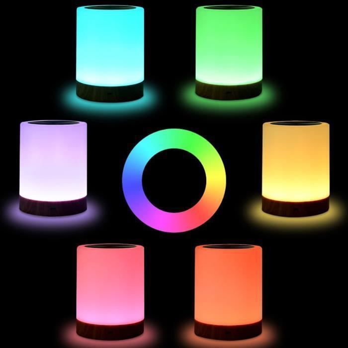 Lampe de chevet LED tactile dimmable - SURENHAP - Rithok - 3 niveaux de luminosité - couleurs réglables