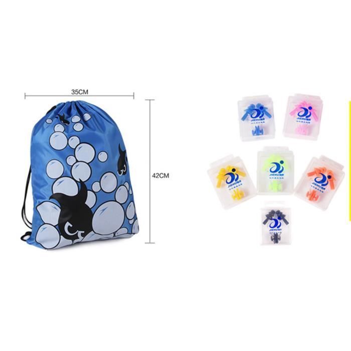 Conjunto de gafas de natación rosas y azules para niños y niñas, unisex, con protección UV y antivaho, con gorro de natación y tapones para los oídos.