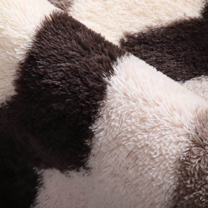 Tapis de Salon Shaggy 160 x 230 cm Marron - Moquette Poils Long Sol Chaud - Tapis Doux Chambre