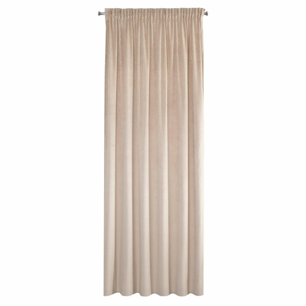 Zasłona AURORA 140x270 cm Cyrkonie Beżowa Taśma Sypialnia