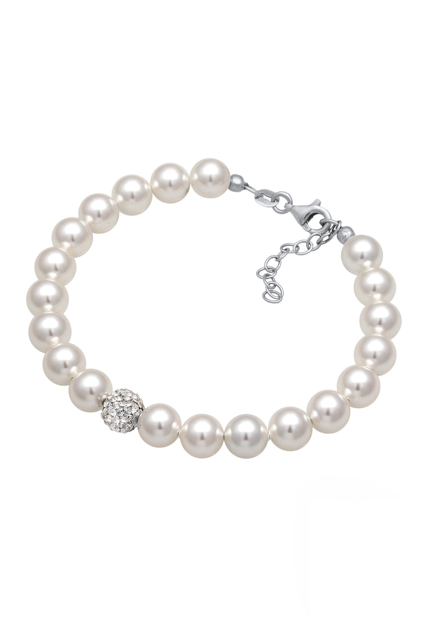 Elli Femmes Elégant avec Perles Synthétiques et Cristaux en Argent Sterling 925