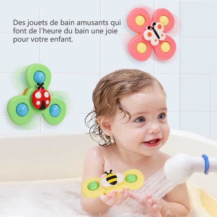 Juguetes de baño - Insectos - Mariposa, Abejas, Mariquitas - 3 piezas - Ventosas - Blanco