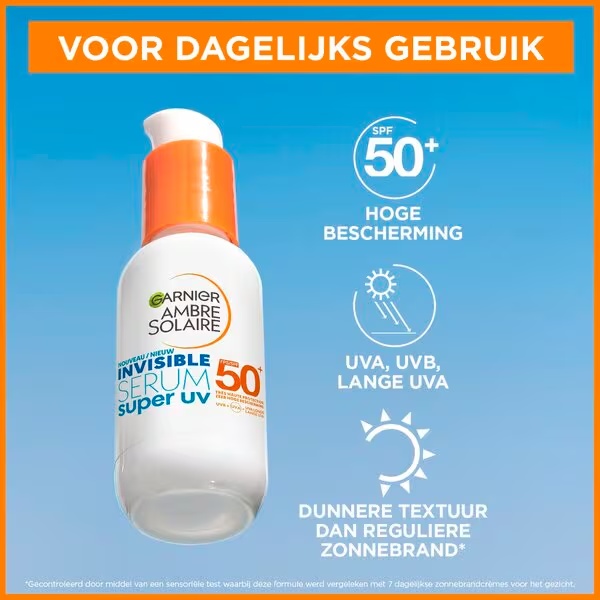 Garnier Ambre Solaire Invisible Super UV SPF50+ Ceramide Protect serum za obraz<br>30 ml