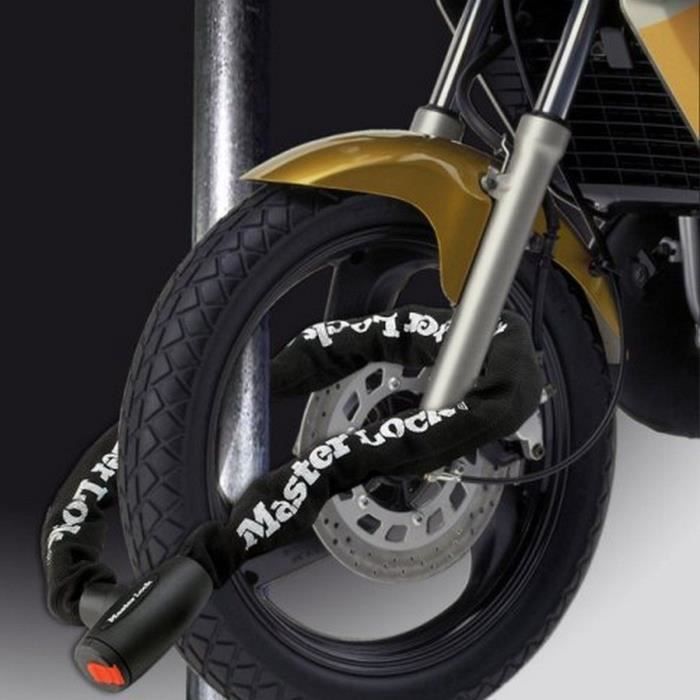 Cadeado para motocicleta - MASTER LOCK - Corrente de aço temperado de 10 mm - 1 m de comprimento