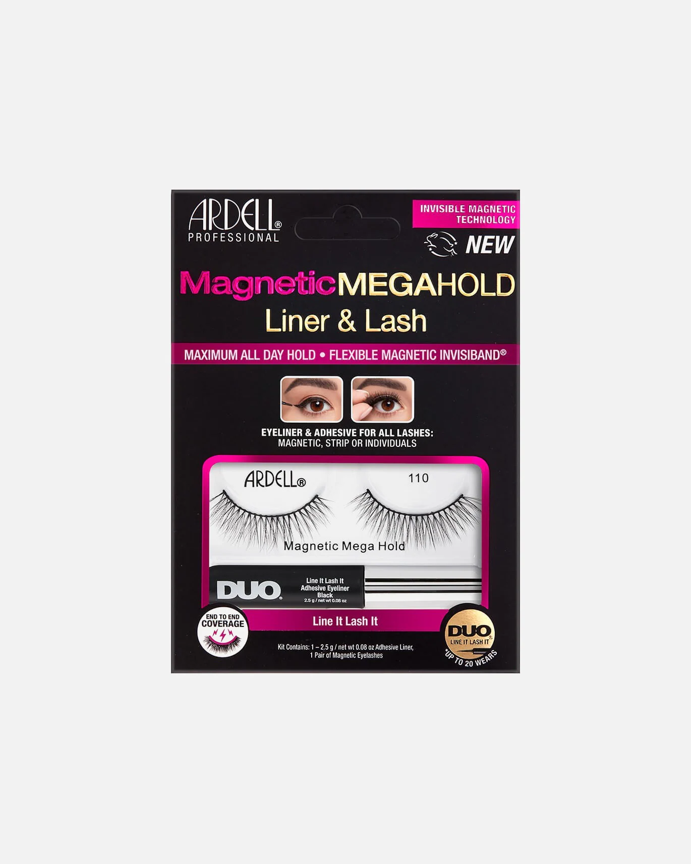 Ardell Faux-cils magnétiques MegaHold 110 Ardell et Colle Eyeliner Duo