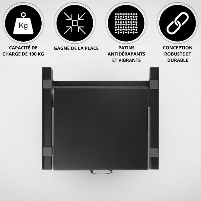 Kit di impilamento universale Vonia per lavatrice e asciugatrice 60x54 cm - Con vassoio scorrevole - Nero