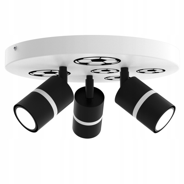 Lampa sufitowa plafon led regulowane 3x gu10 piłka nożna