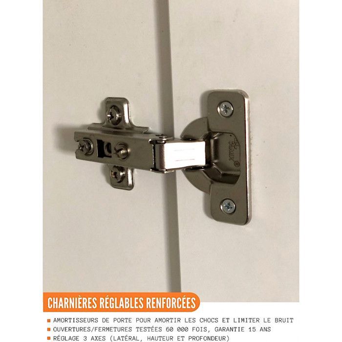 Meuble d'angle bas Bellissi Blanc Brillant 1 porte L 110 cm - Cuisineandcie