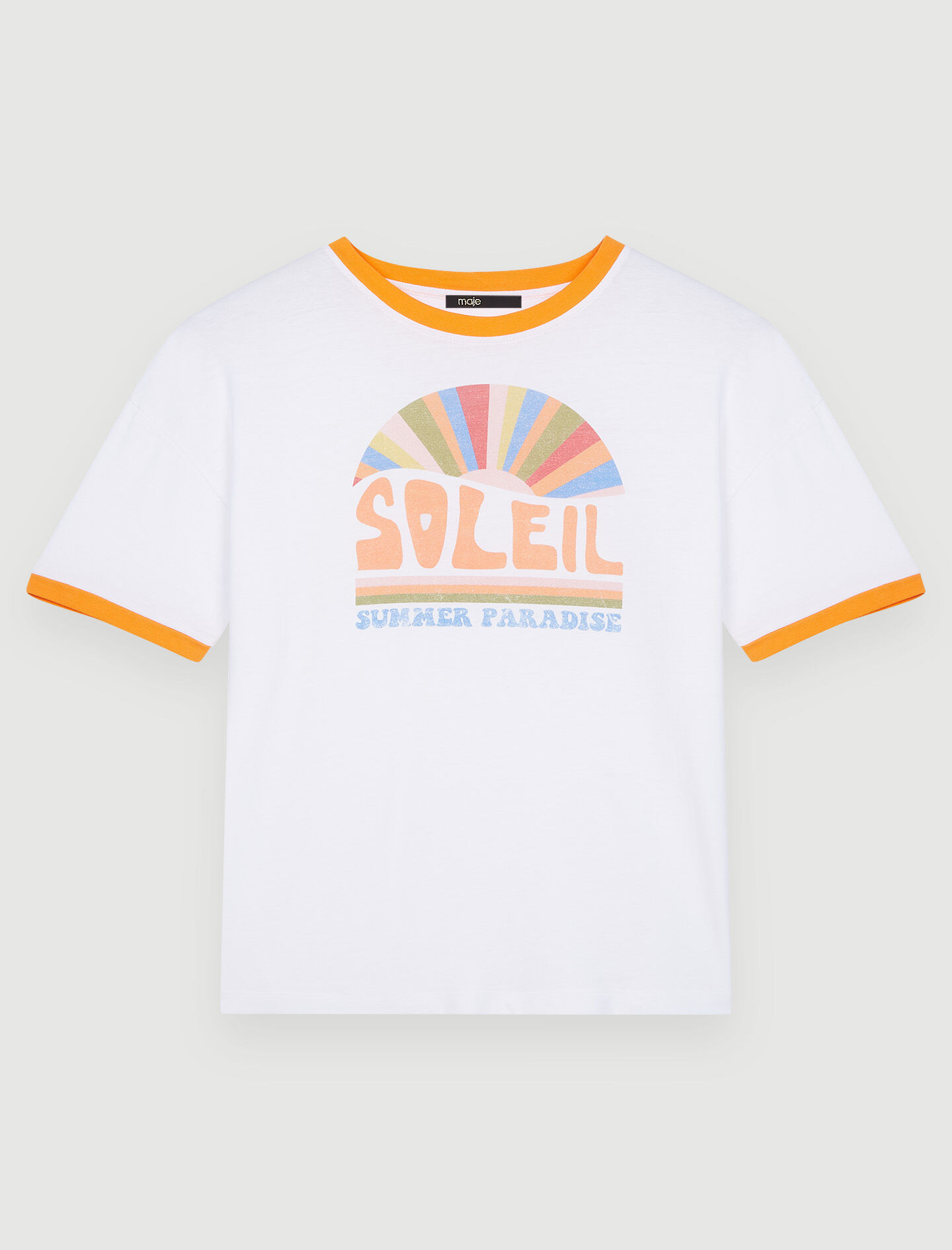 Tricou supradimensionat serigrafiat VARĂ-Ecru
