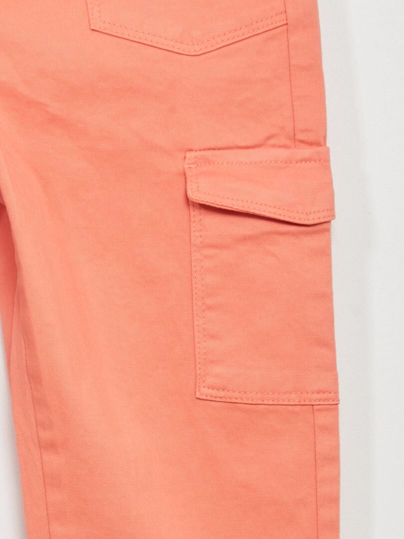 Papieren broek met zakken - ORANJE