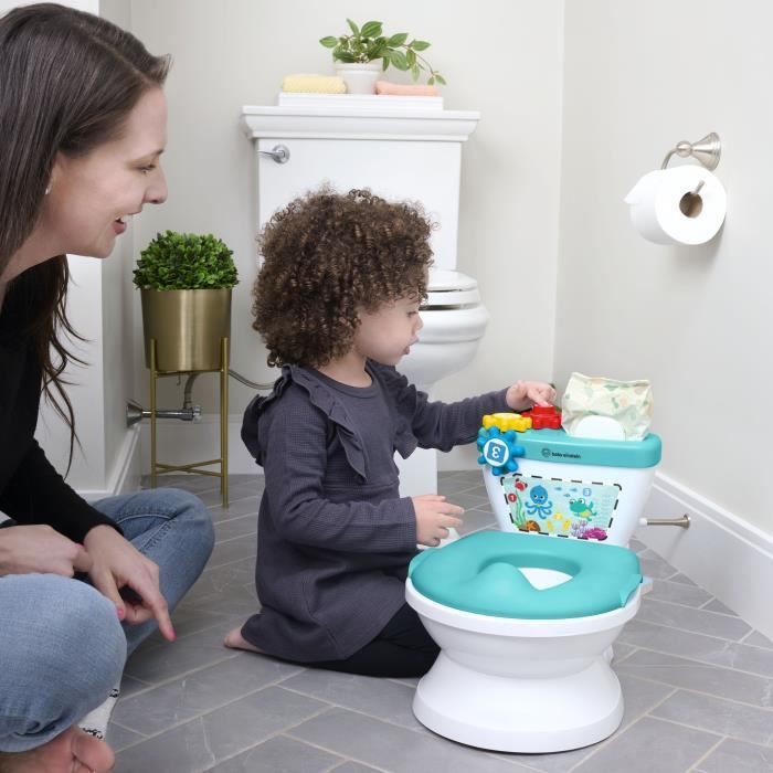 BABY EINSTEIN Mini Toilette enfant avec Réducteur de Toilette inclus, Chasse d'eau musicale, ludique, cadeau bébé