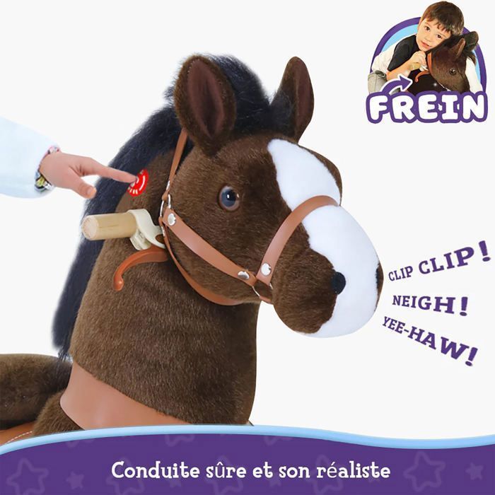 Rocking Horse Toy PonyCycle Model U Dark Brown with Brake and Sound Size 3 for 3-4 year olds