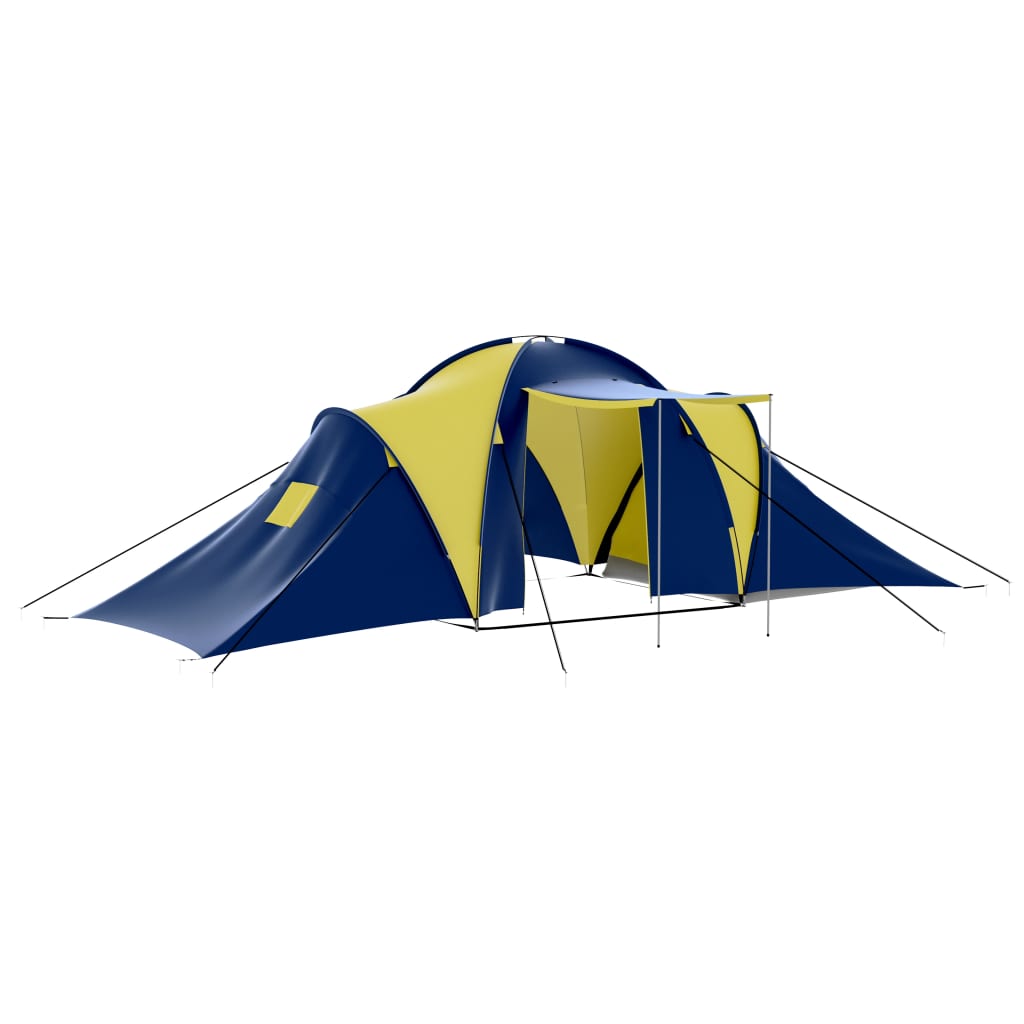 Tente de camping Vidaxl bleue et jaune