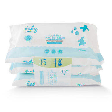 Baby Wells Wet Wipes 99% Water 216 units 216 units
