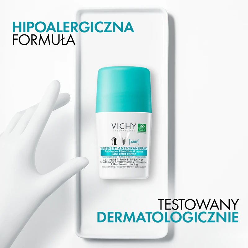 Vichy Deodorant 48h antiperspirant roll-on proti bielym a žltým škvrnám