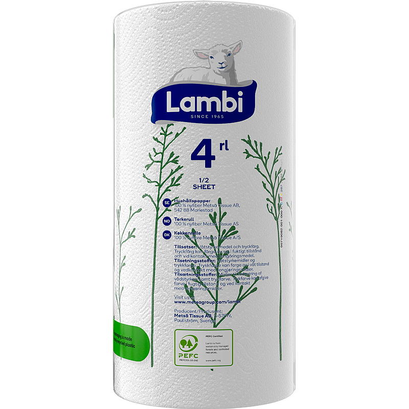 Lambi tørketrommelrull Lambi 4-pakning dekorasjon