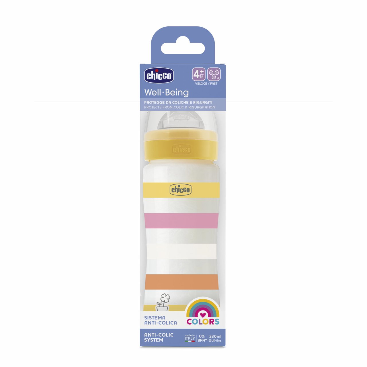 Biberon en silicone Well-being 330 ml, 4 mois et plus