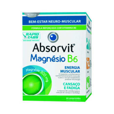 Suplemento Absorvit Muscle Wellness con magnesio y vitamina B6, 60 comprimidos.
