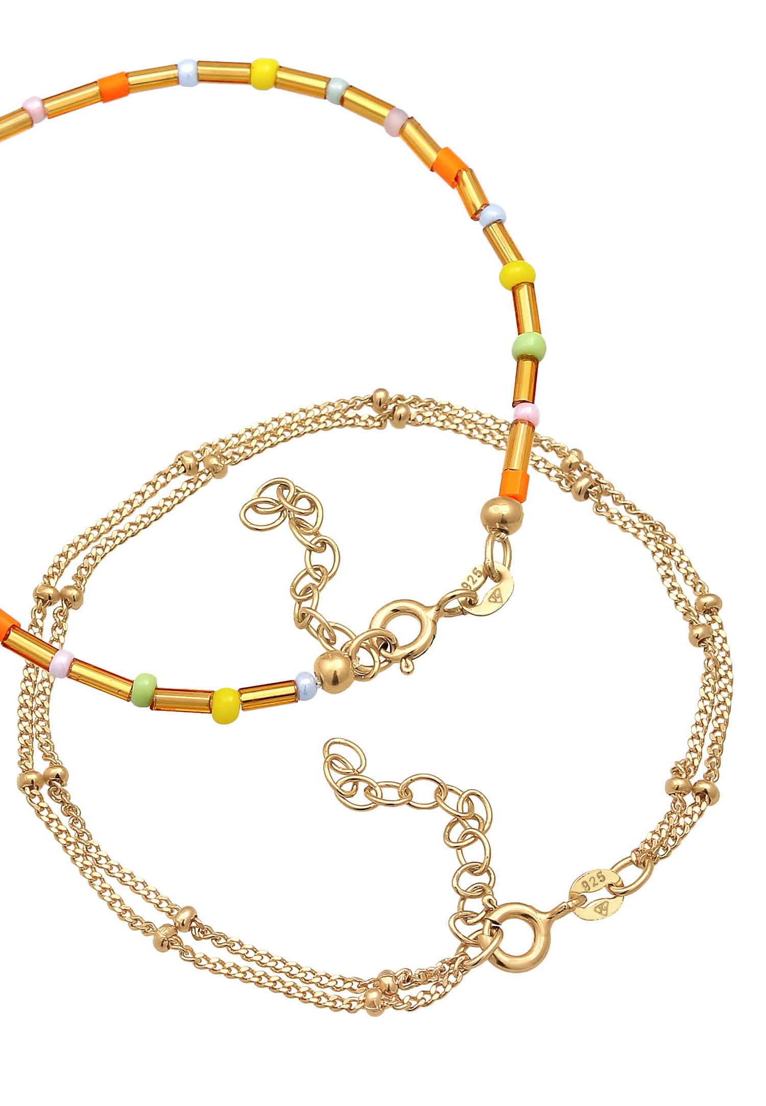 Elli Perles de couche dames multicolores Set de 2 en argent sterling 925 plaqué or
