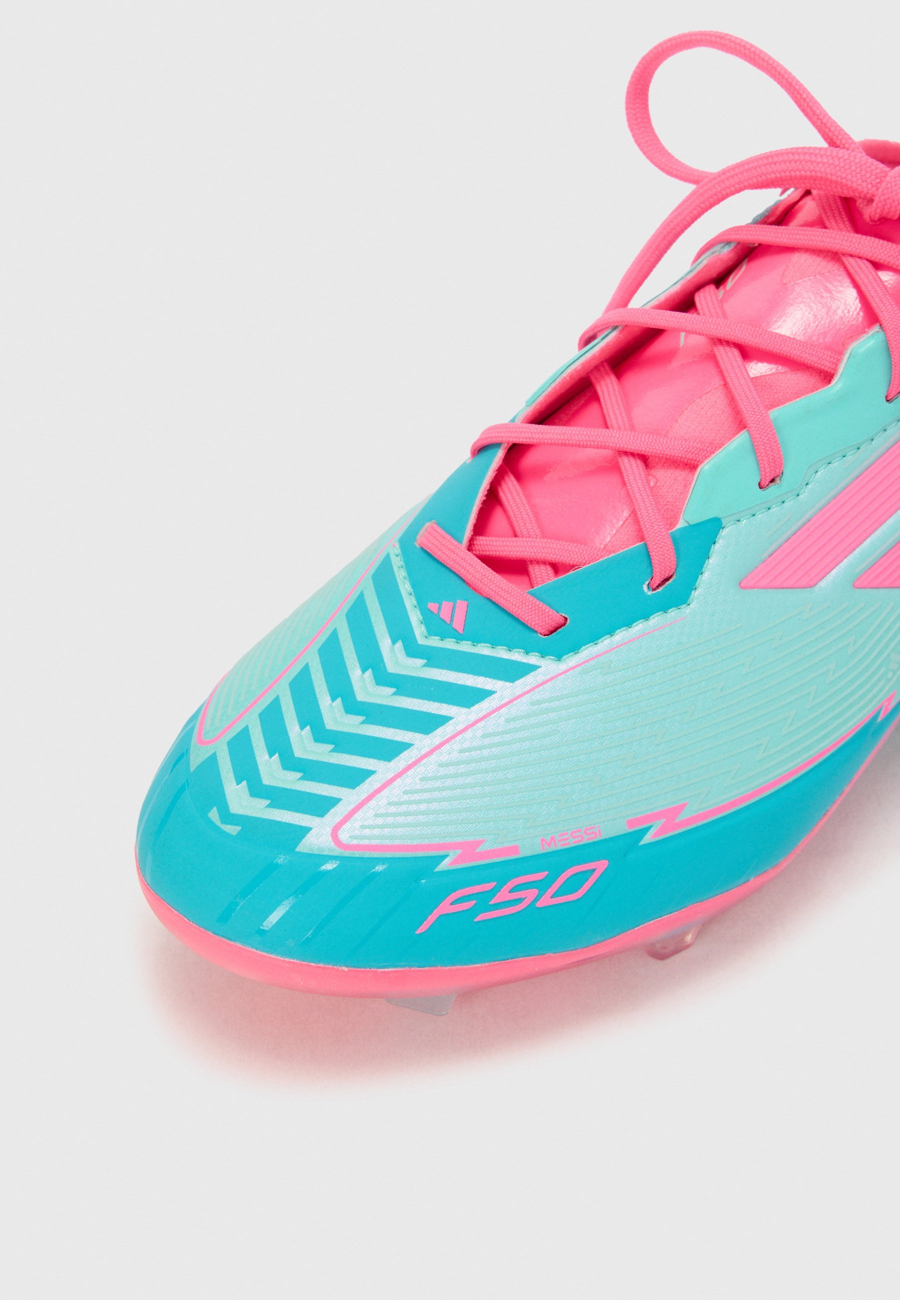 adidas Performance F50 ELITE MESSI UNISEXE - Chaussures de football pour terrain ferme - bleu turquoise/rose clair/cyan clair