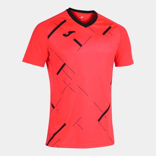 Camiseta Manga Corta Joma Tiger Iii Coral Flúor Negro