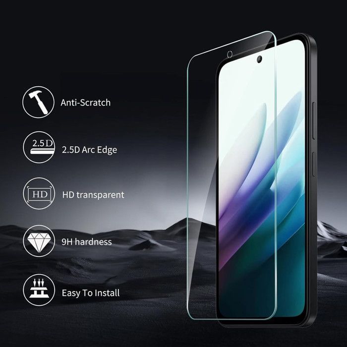 2er-Pack Displayschutzfolien aus gehärtetem Glas für Xiaomi Redmi 15 5G/4G. Transparent – kratzfest – extrem widerstandsfähig (Härtegrad 9H).