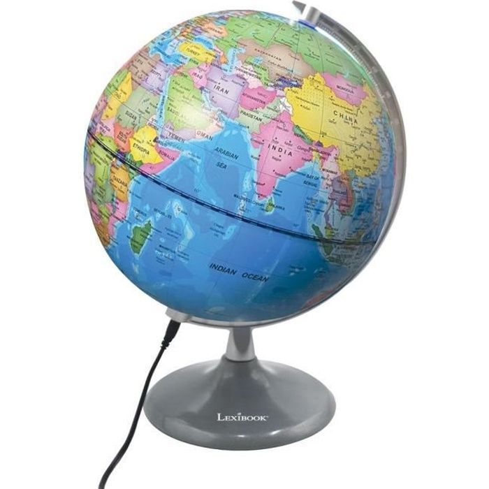 LEXIBOOK - Illuminated Day & Night Globe – Globe that illuminates during the day and displays a constellation map (French)