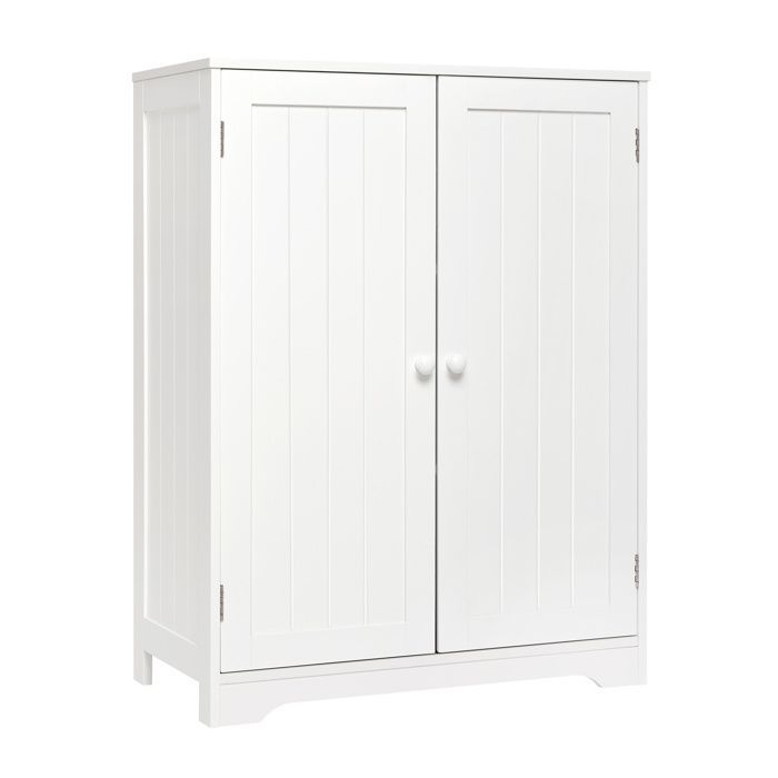 Mondeer Meuble de Salle de Bain,de Rangement Buffet avec2 Portes,3 Étagères Moderne MDF Peinture, pour Salon Chambre Entrée Cusine