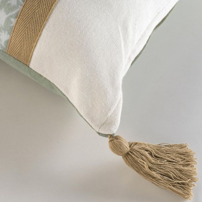 Coussin - DOUCEUR D'INTÉRIEUR - 30x50cm - Déhoussable - Vert sauge - Rectangulaire