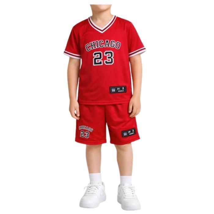 Maillot de Basketball et short Enfant - Inspiré de Chicago 23 - rouge - - Rouge