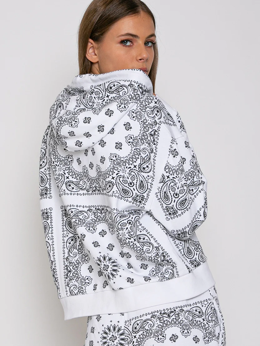 Sudadera con capucha de algodón tipo bandana con bordado de San Bartolomé