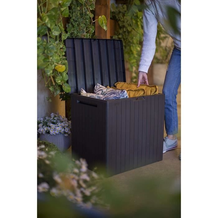 Caixa de armazenamento Keter City Graphite 113L para jardim