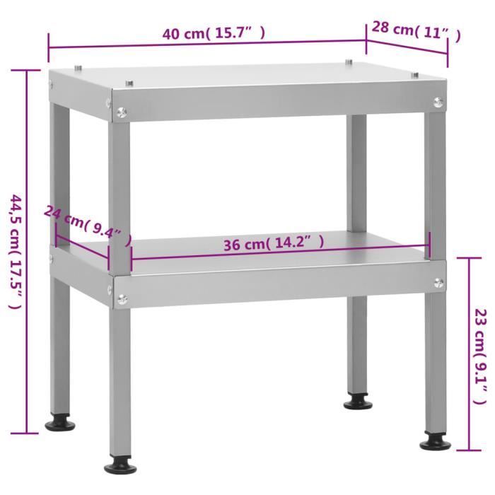 vidaXL Table for smoker/oven 40x28x44.5 cm galvanized steel 364747
