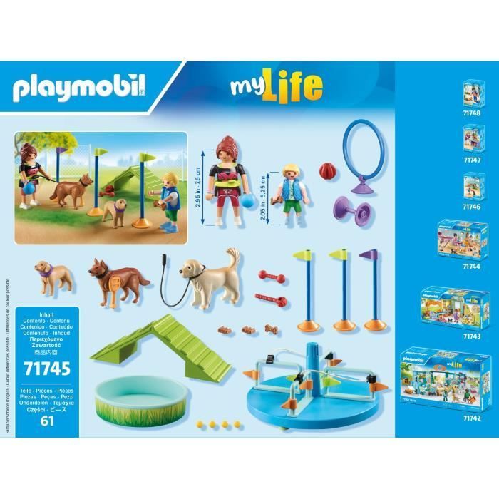PLAYMOBIL 71745 Area giochi Cane, Bambino e Addestratore, La mia vita, 61 pezzi, Età 4+