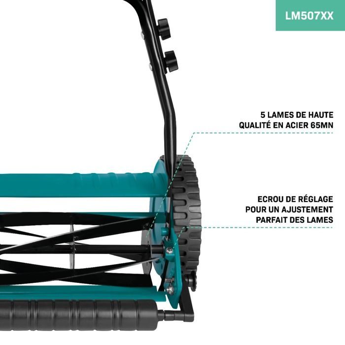Manual lawnmower / reel mower - 300mm - 4 adjustable cutting heights | with wall bracket