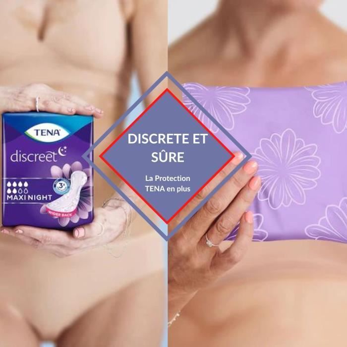 TENA Discreet Maxi Night | Incontinentieverbanden voor vrouwen | Absorberend voor urineverlies | Maxi Comfort Nighttime | 48 stuks