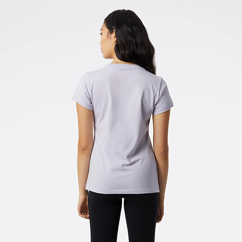 Koszulka damska Essentials Stacked Logo – SZARA FIOLETOWA