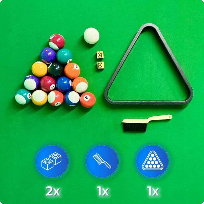 THUNDER® Multifunctional Pool Table | BOLD-BLACK-9FT | Tabletop | Ping-Pong | Air Hockey | Set | Home | Brown |