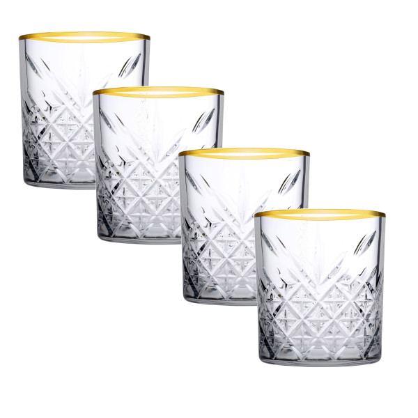 Komplet 4 szklanek niskich Timeless Gold 420 ml PASABAHCE
